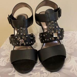 Dollhouse black jeweled acrylic heels, new, sz 8